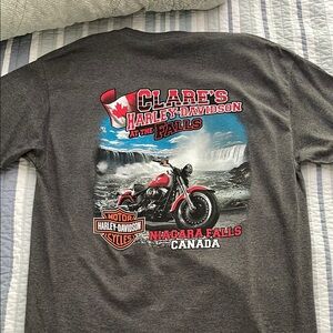 Niagara Falls, Canada Harley-Davidson Gray Short Sleeve Tee with Vintage Graphic